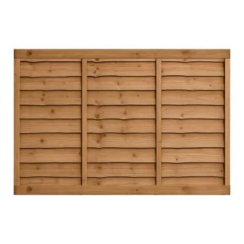 6ft x 4ft Waney Lap Fence Panel - Pressure Treated Brown