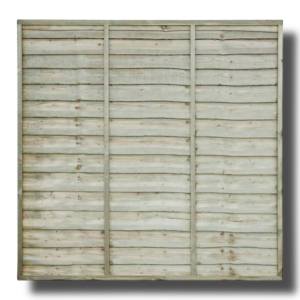 6ft x 6ft Waney Lap Panel - Pressure Treated Green