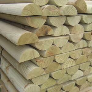 1.8m x 100mm Machine Half Round Rails - Pressure Treated Green