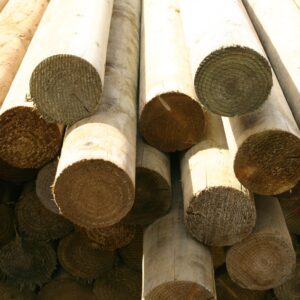 3.6m x 100mm Machine Round Jump Poles - Pressure Treated Green - Image 1