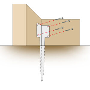 440mm x 95mm Sleeper Corner Support Spike - Galvanised - Image 2