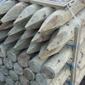 1.8m x 100mm Machine Round Posts - Pressure Treated Green