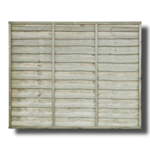 6ft x 5ft Waney Lap Panel - Pressure Treated Green