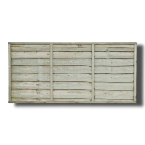 6ft x 3ft Waney Lap Panel - Pressure Treated Green