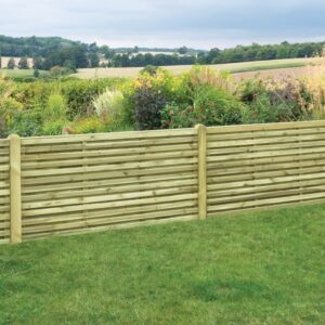1.8m x 0.9m Superior Double Slatted Panel - Pressure Treated Green